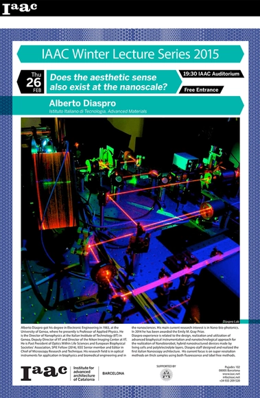 IaaC Winter Lecture Series 2015: Alberto Diaspro / Barcelona - Imagen Principal