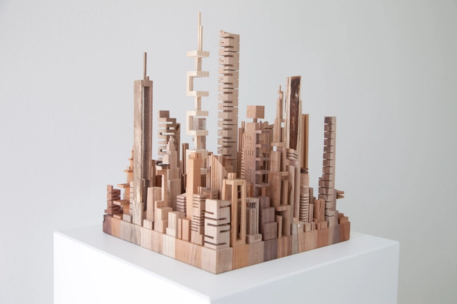 Arte y Arquitectura: Ciudades y paisajes urbanos construidos con desechos de madera - Arte Y Arquitectura