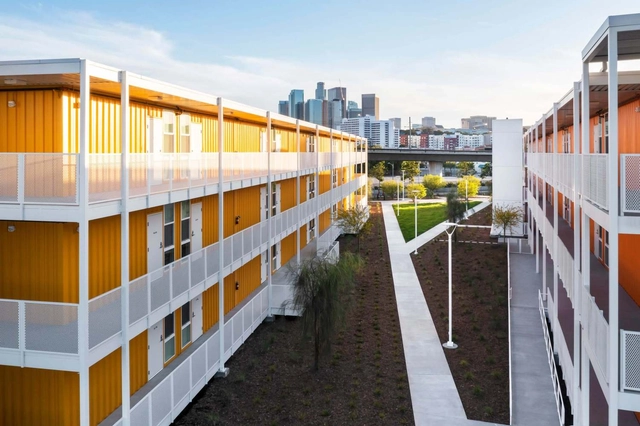 A Supportive Housing Complex in Downtown Los Angeles Rises in Repurposed Shipping Containers - Featured Image