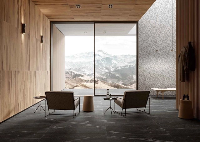 Naturaleza en el interior: Revestimientos porcelánicos de efecto piedra y madera - Imagen Principal