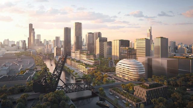 OMA divulga projeto para a sede do Discovery Partners Institute em Chicago - Imagem de Destaque