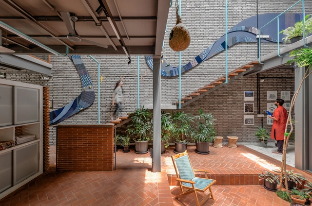 KAARYASHALA Office / AANGAN Architects - Interior Photography, Offices, Facade, Bench