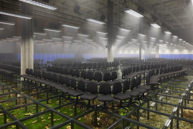 AMO combina arquitetura corporativa com paisagem natural para desfile de moda da Prada - Imagem de Destaque